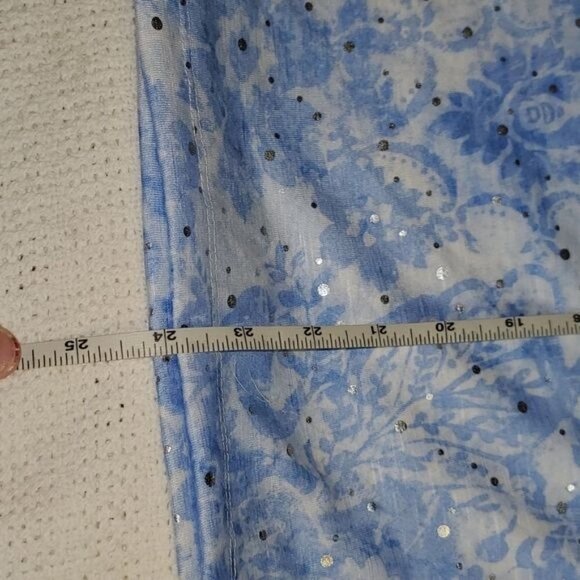 Cathy Daniels Stretch Spandex Embellished Graphic Floral Short Sleeve Sz L Top - Picture 7 of 9